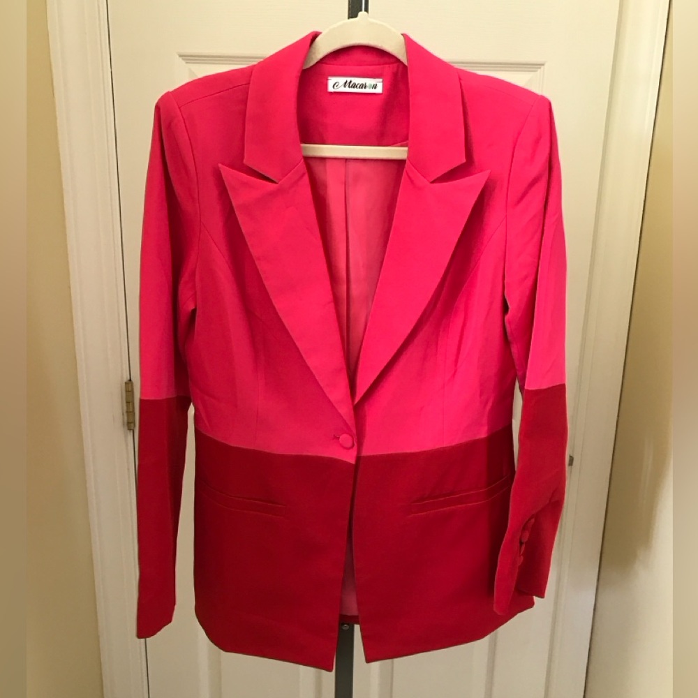 BiBi Pink Colorblock Blazer
